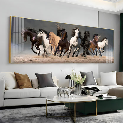 Running Horses Premium Acrylic Horizontal Wall Art