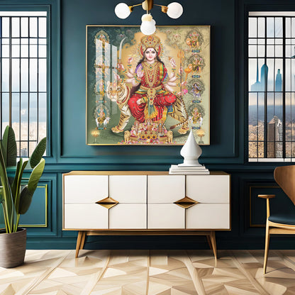 Celestial Grace Goddess Premium Acrylic Square Wall Art