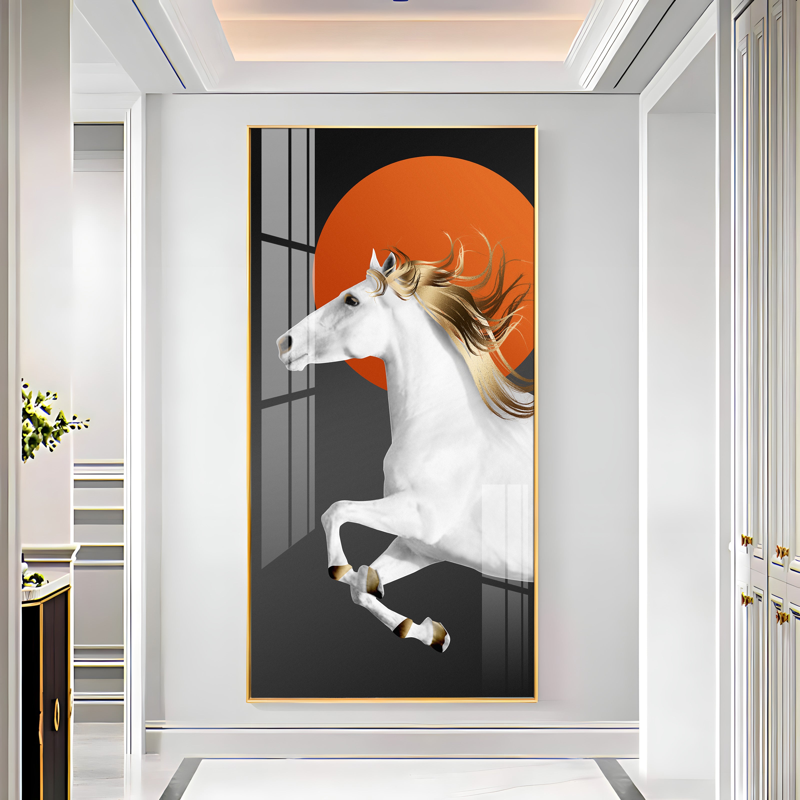 Stunning White Horse Premium Acrylic Vertical Wall Art