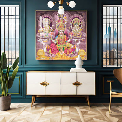 Celestial Harmony Of Deities Premium Acrylic Square Wall Art