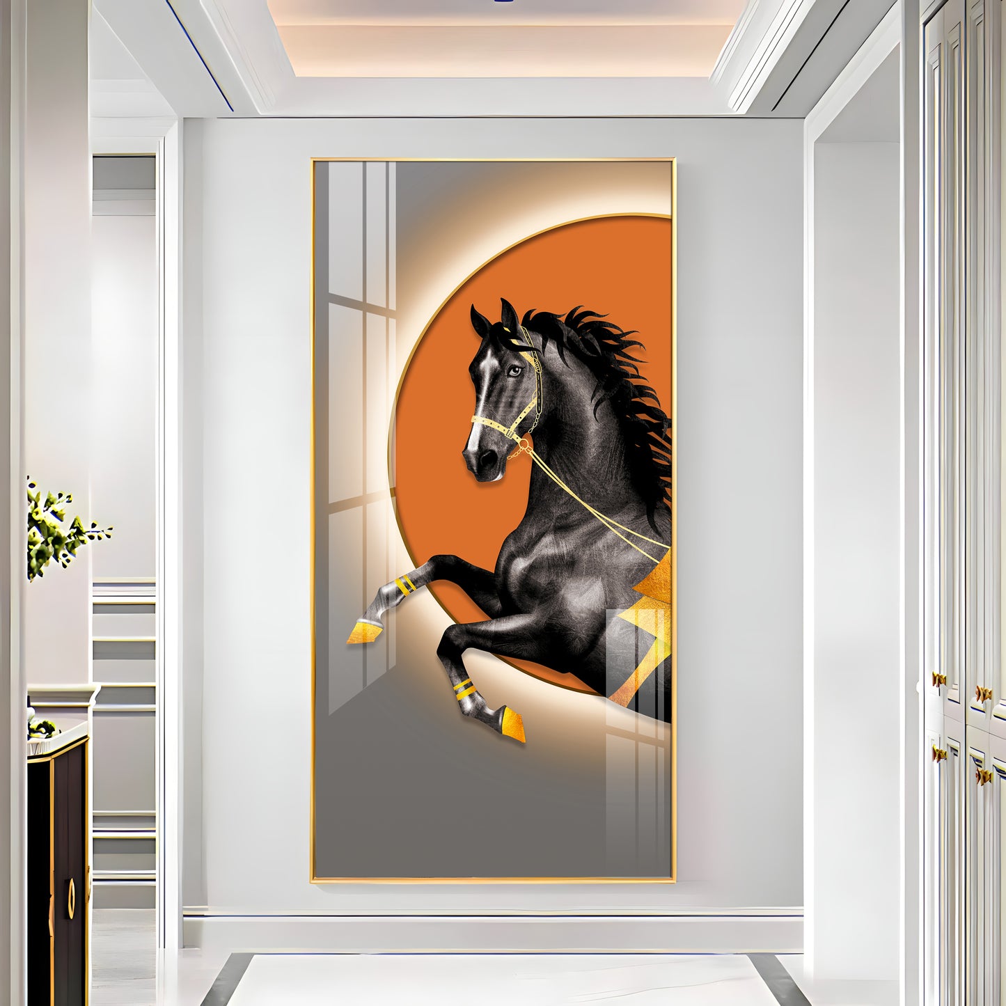 Luxury Court Horse Premium Acrylic Vertical Wall Art