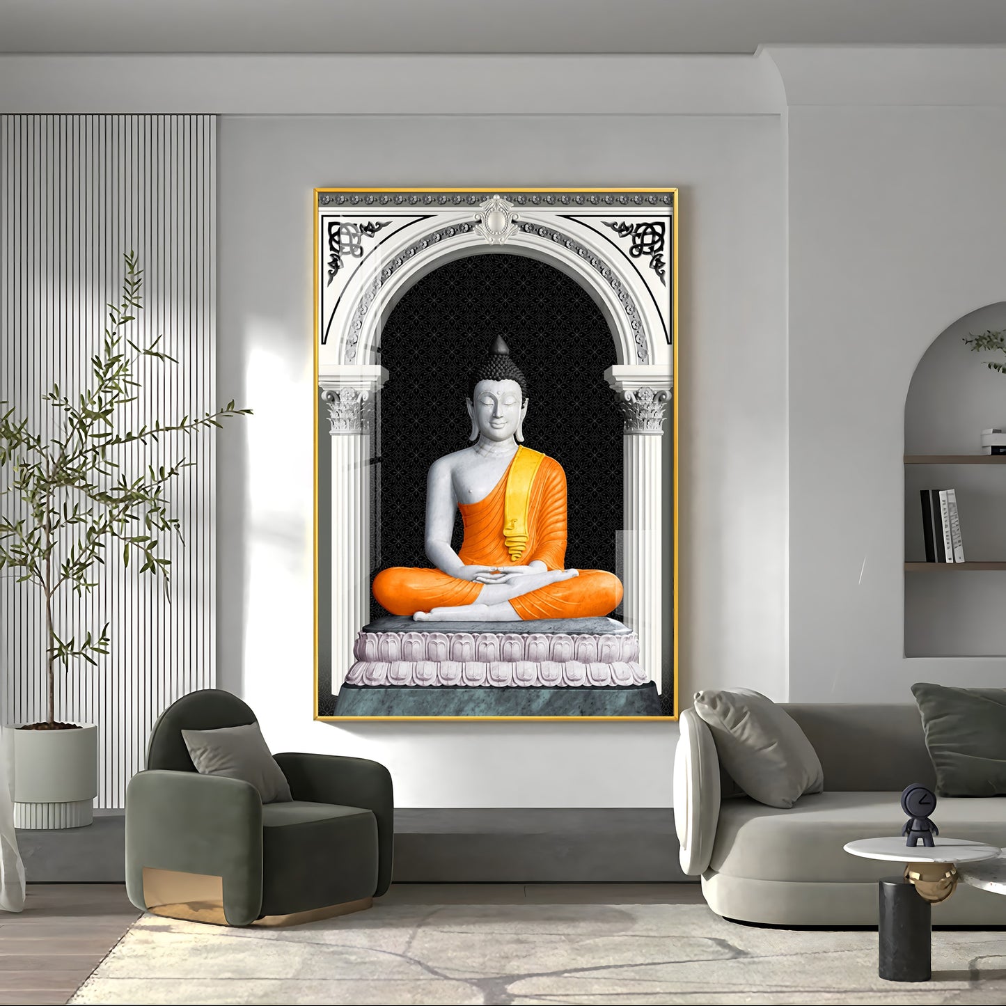 Serene Lotus Buddha Premium Acrylic Vertical Wall Art