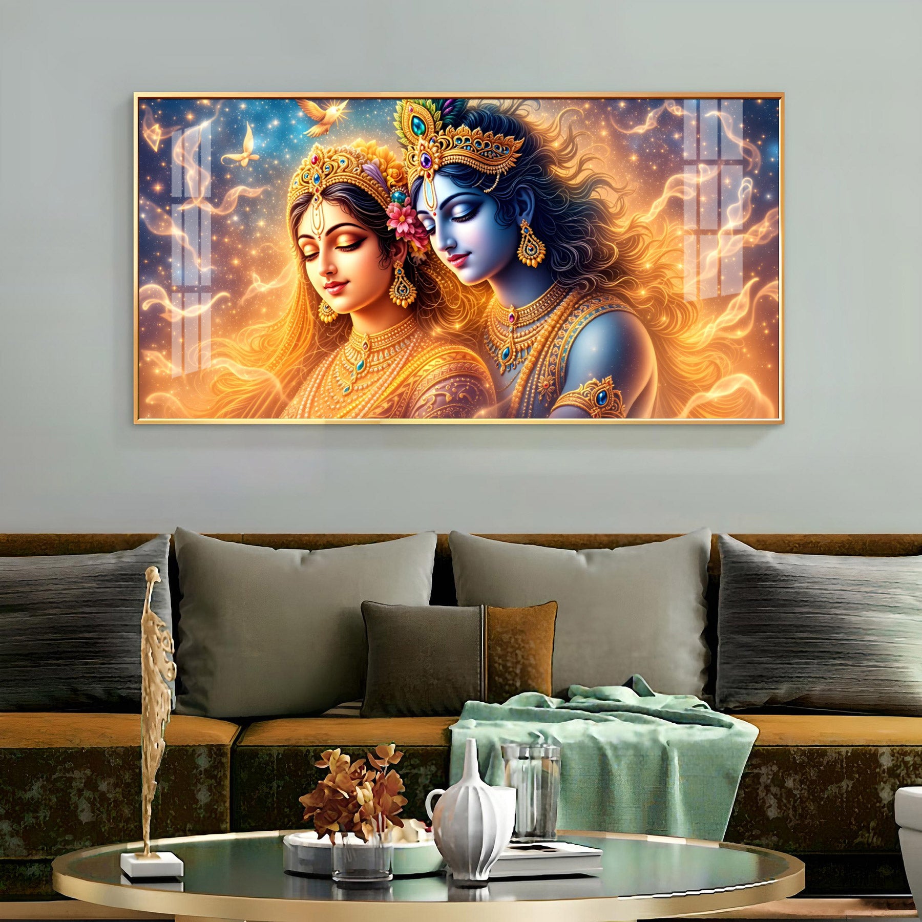 Firefly Radha Krishna Premium Acrylic Horizontal Wall Art