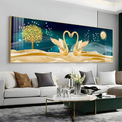 Happy Swans Premium Acrylic Horizontal Wall Art