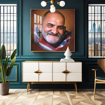 Neem Karoli Baba Premium Acrylic Square Wall Art