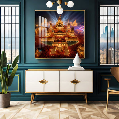 Enlightened Ayodhya Premium Acrylic Square Wall Art