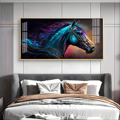 Neon Horse Premium Acrylic Horizontal Wall Art