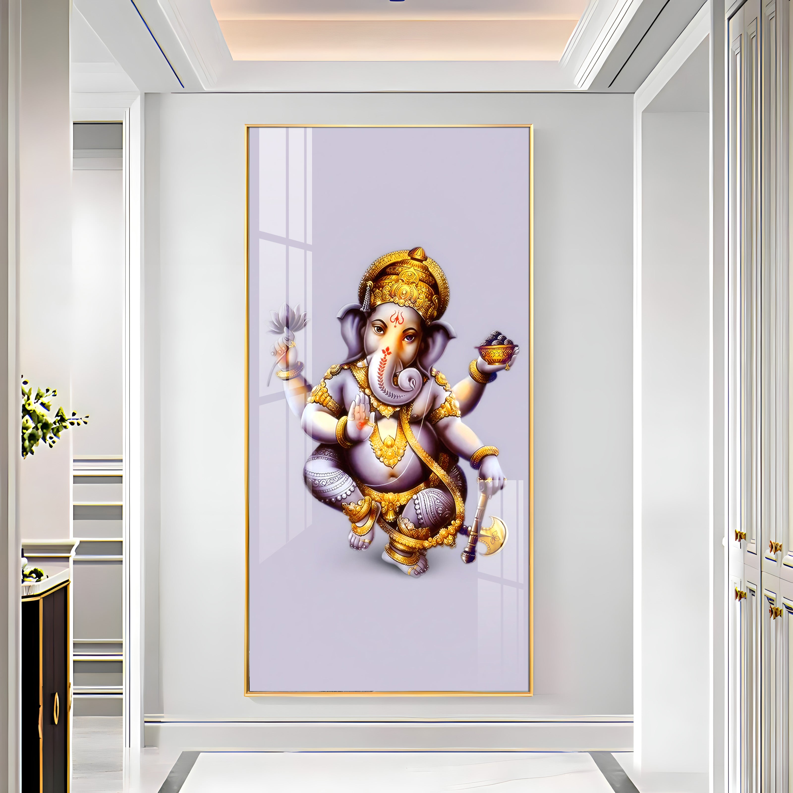 Ganpati Maharaj Premium Acrylic Vertical Wall Art