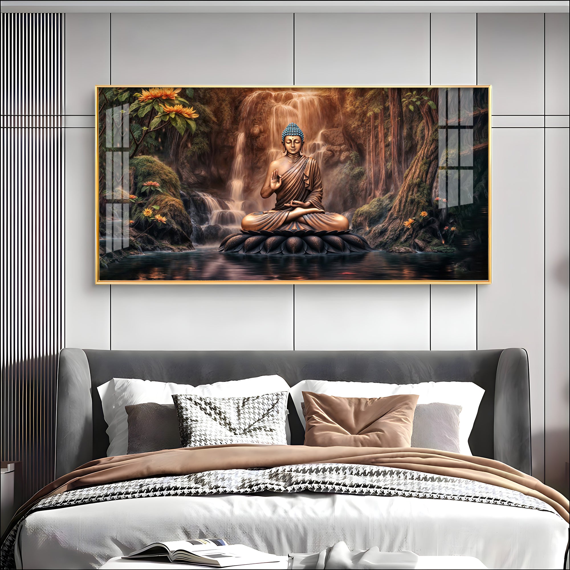 Tranquil Illumination Buddha Premium Acrylic Horizontal Wall Art