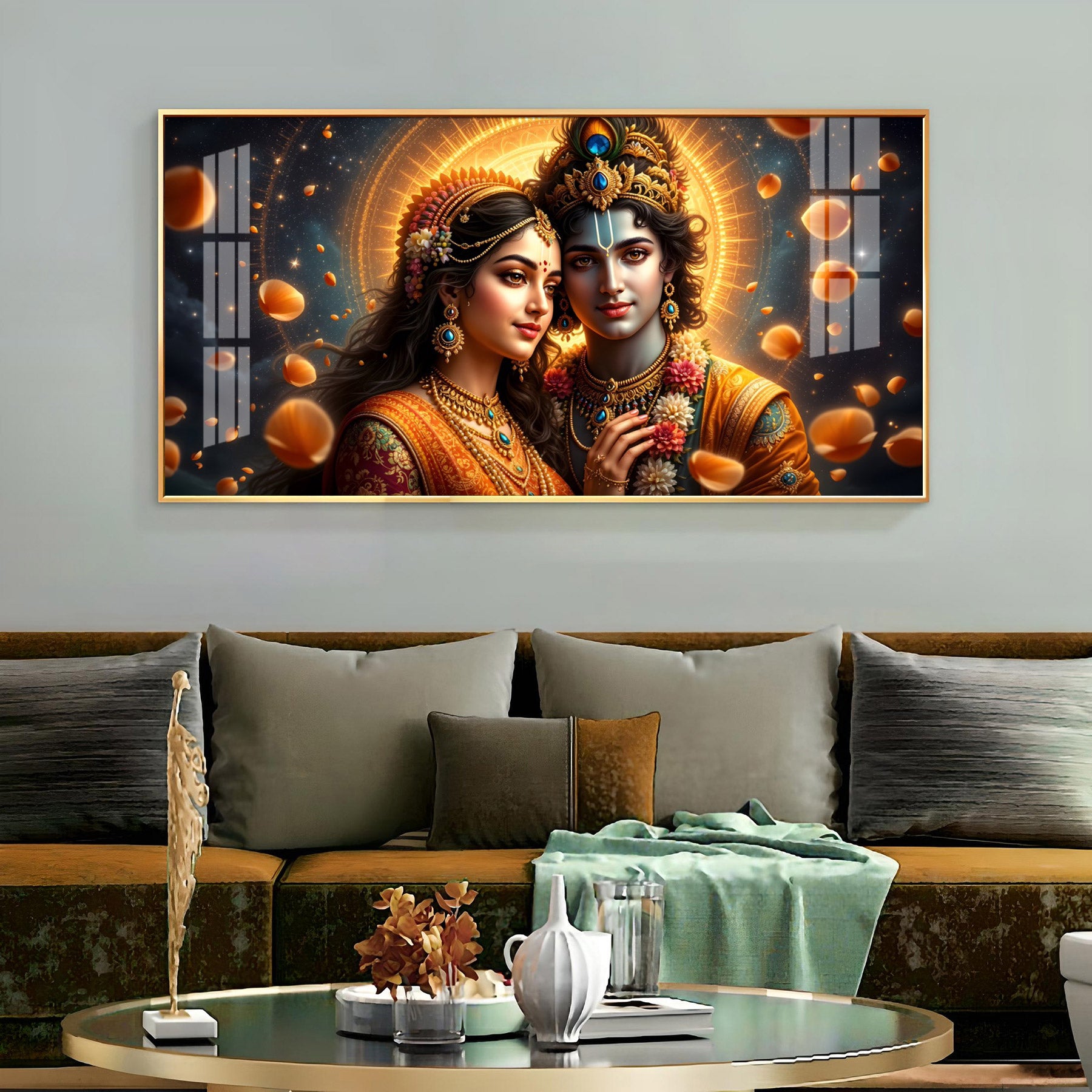 Transcendent Spirits Of Krishna Radha Premium Acrylic Horizontal Wall Art