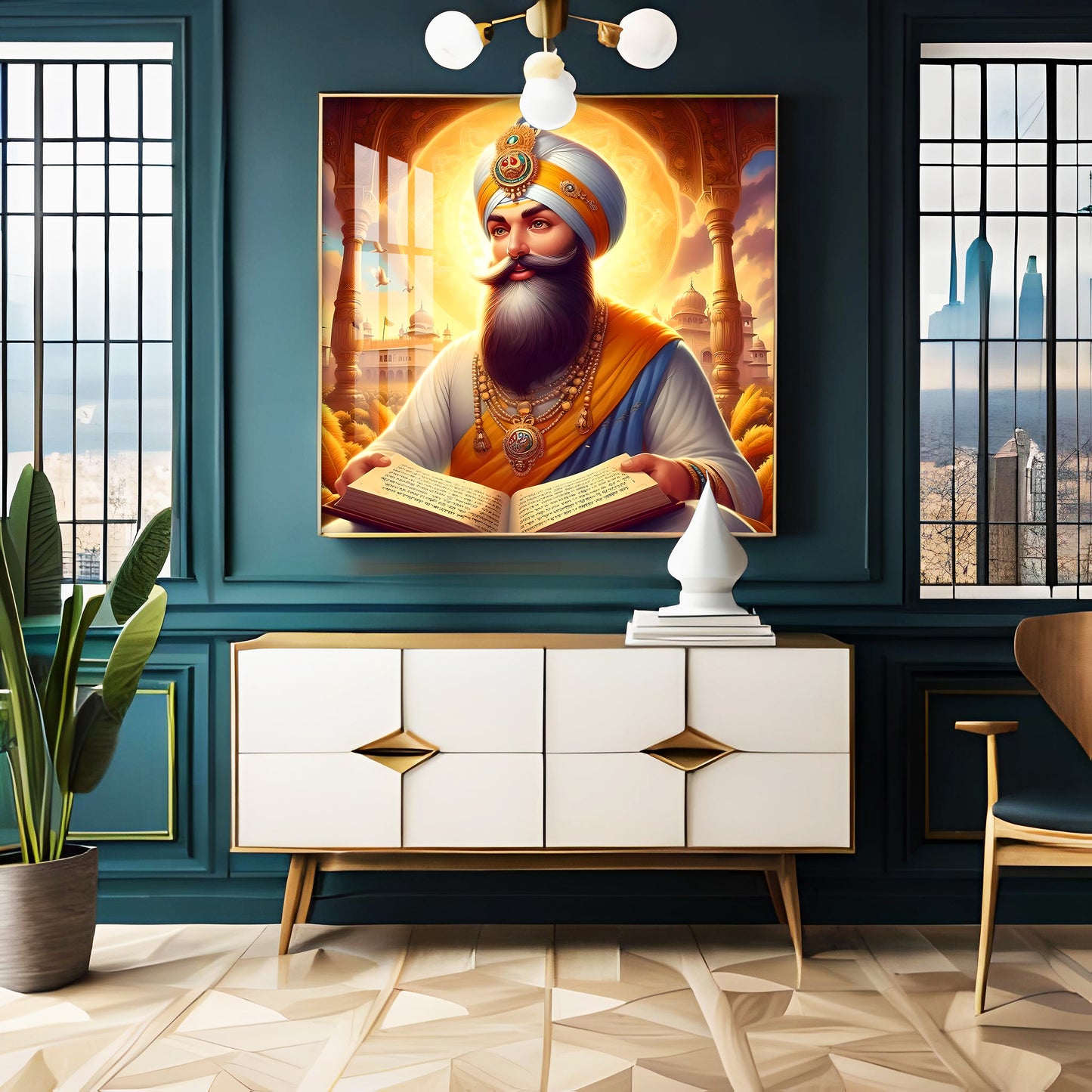 Guru Govind Singh Ji Premium Acrylic Square Wall Art