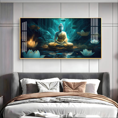 Buddha's Radiant Harmony Premium Acrylic Horizontal Wall Art