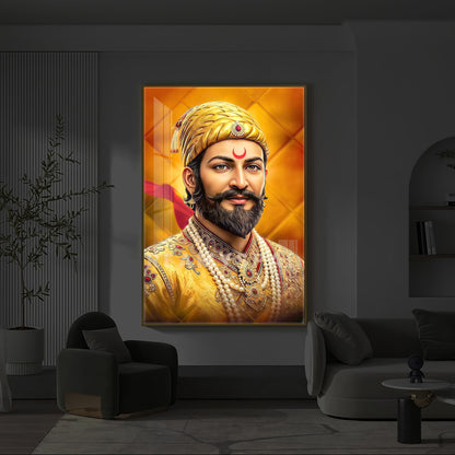 Chhatrapati Shivaji Modern Luxury Backlight Vertical Wall Art