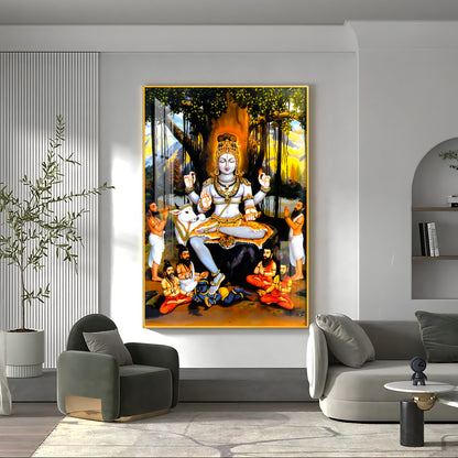 Dakshinamurthy In Lord Shiva Premium Acrylic Vertical Wall Art