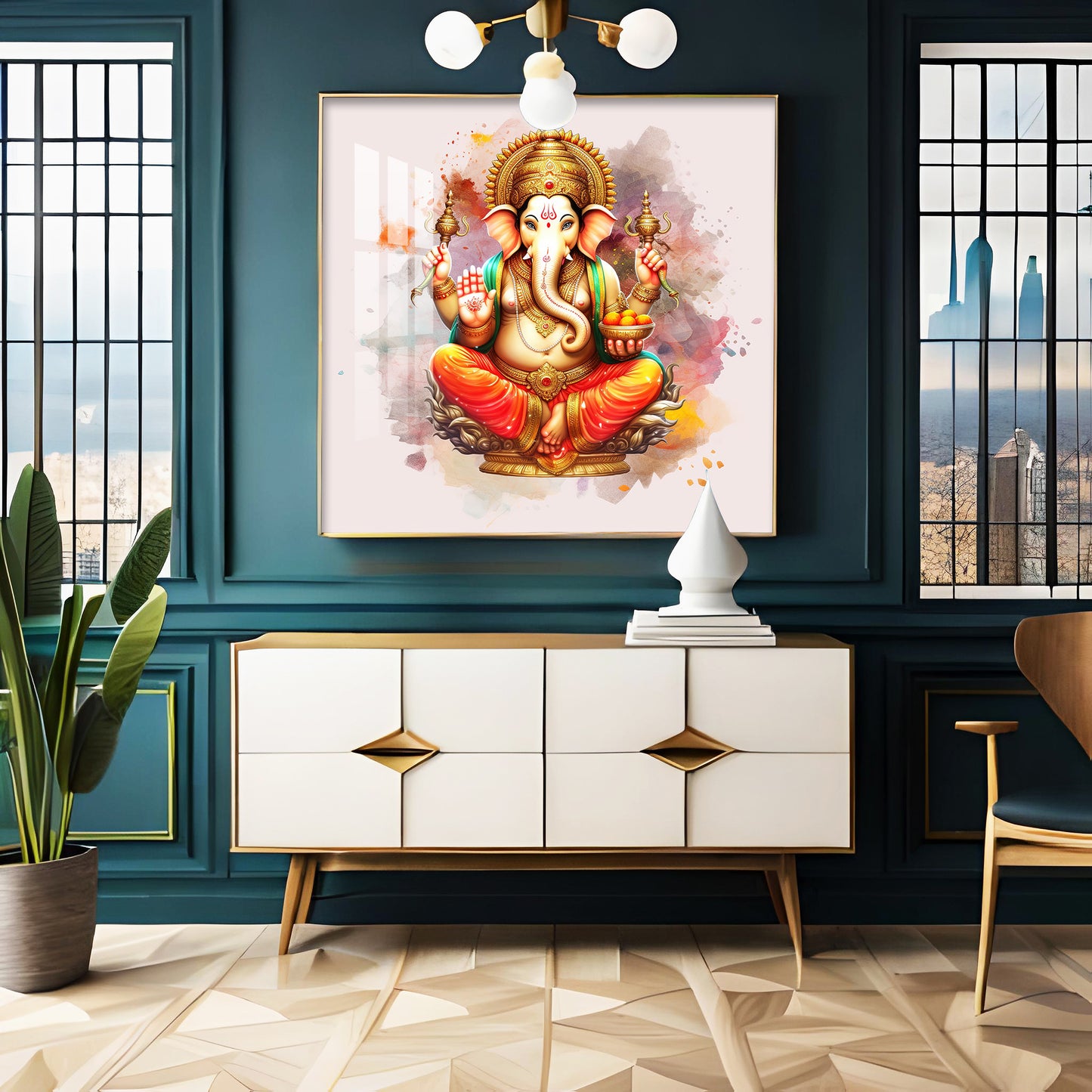 Gajanan Maharaj Premium Acrylic Square Wall Art