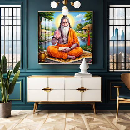 Veda Vyasa Maharshi Incarnation Premium Acrylic Square Wall Art