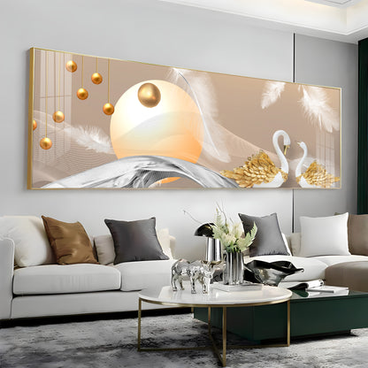 Jeweled Swan Premium Acrylic Horizontal Wall Art