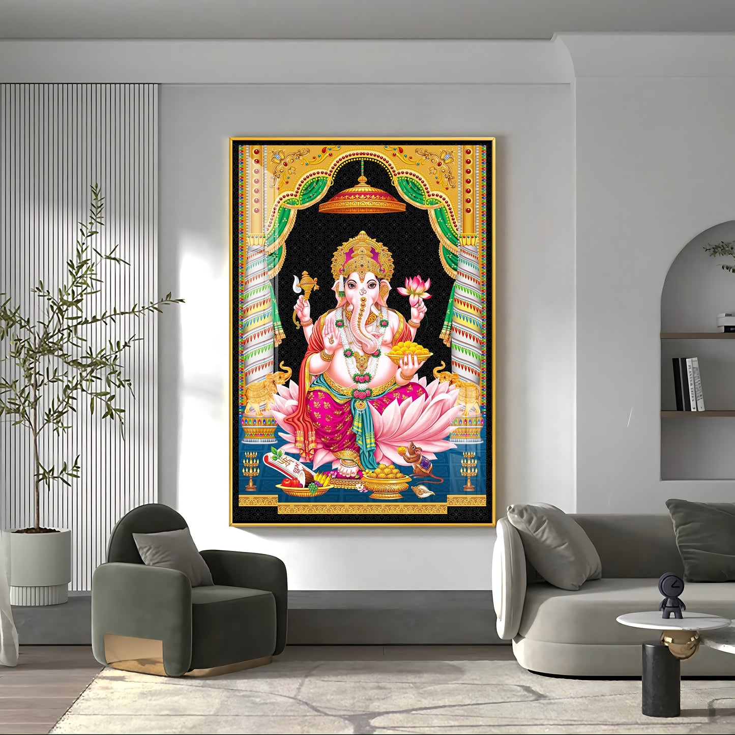 Divine Ganesh Serenity Premium Acrylic Vertical Wall Art