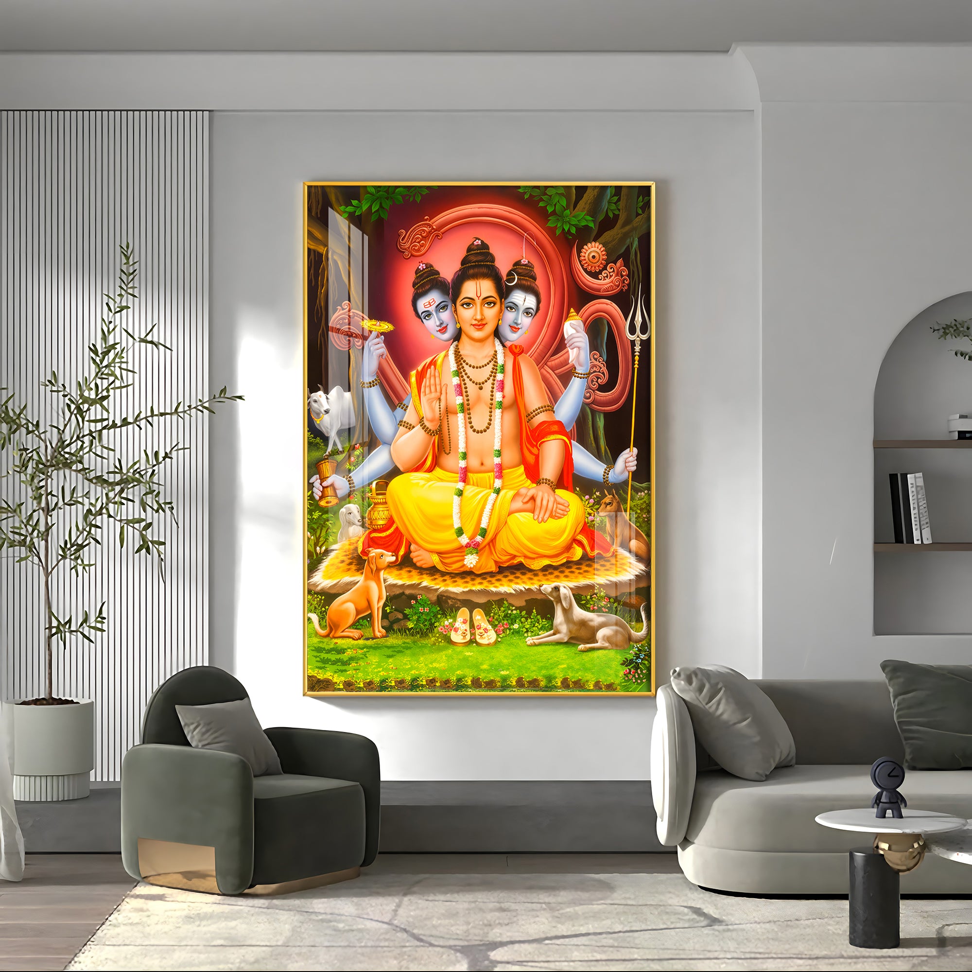 Lord Dattatreya Premium Acrylic Vertical Wall Art