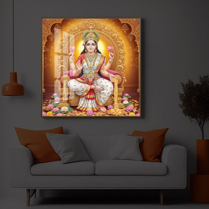 Maa Laxmi Modern Luxury Backlight Square Wall Art