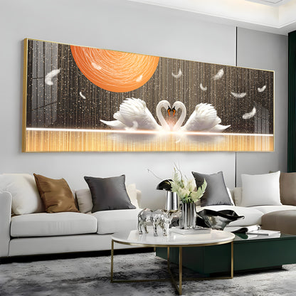 Swans In Sunlight Premium Acrylic Horizontal Wall Art