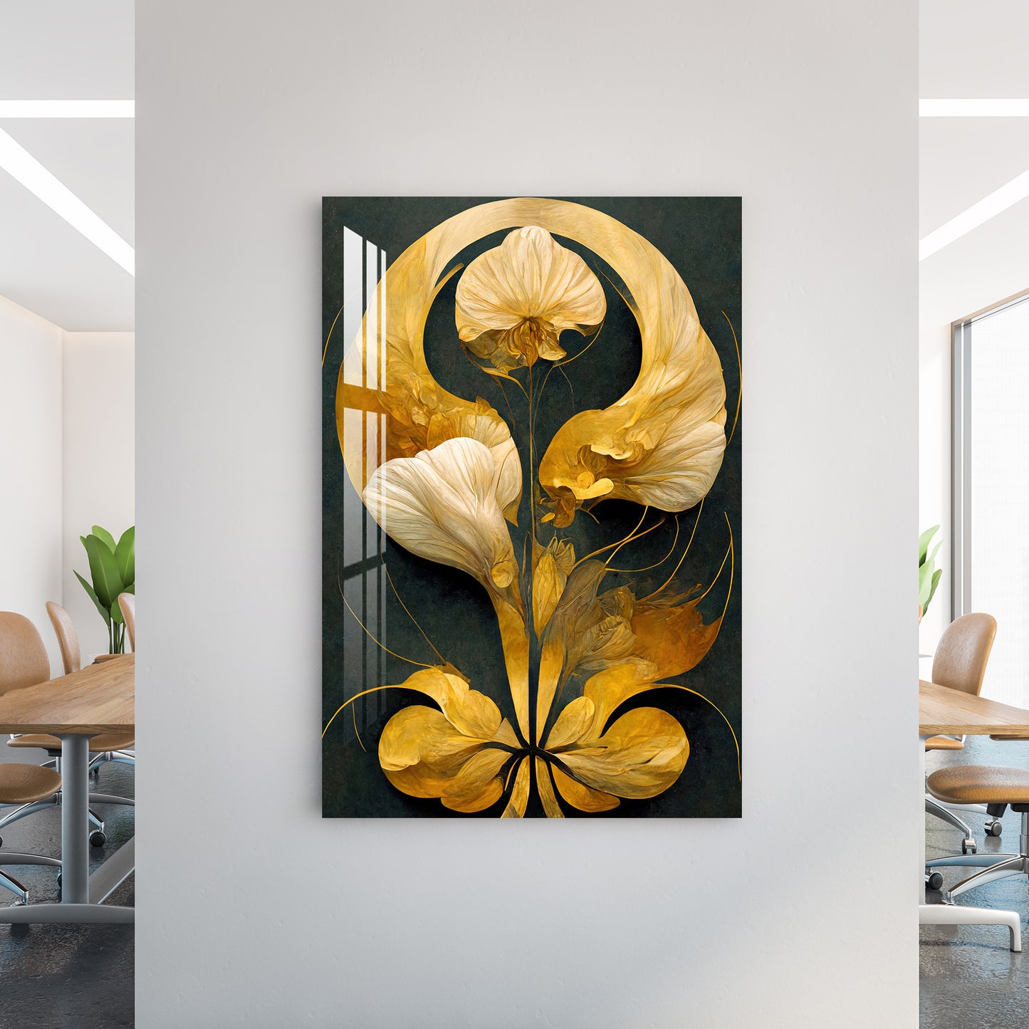 Abstract Golden Decor Acrylic Wall Art