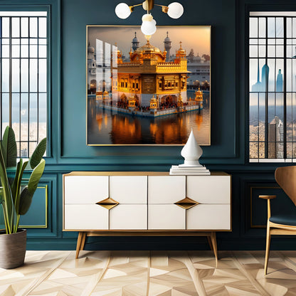 The Golden Temple of Amritsar Premium Acrylic Square Wall Art