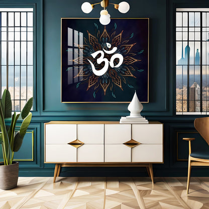 Om Shanti Premium Acrylic Square Wall Art