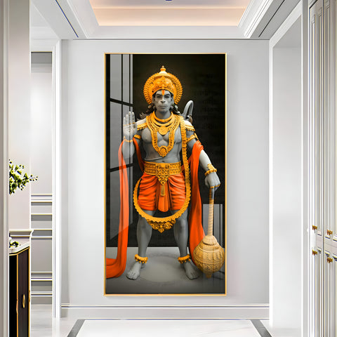 Cheeranjivi Hanuman Premium Acrylic Vertical Wall Art