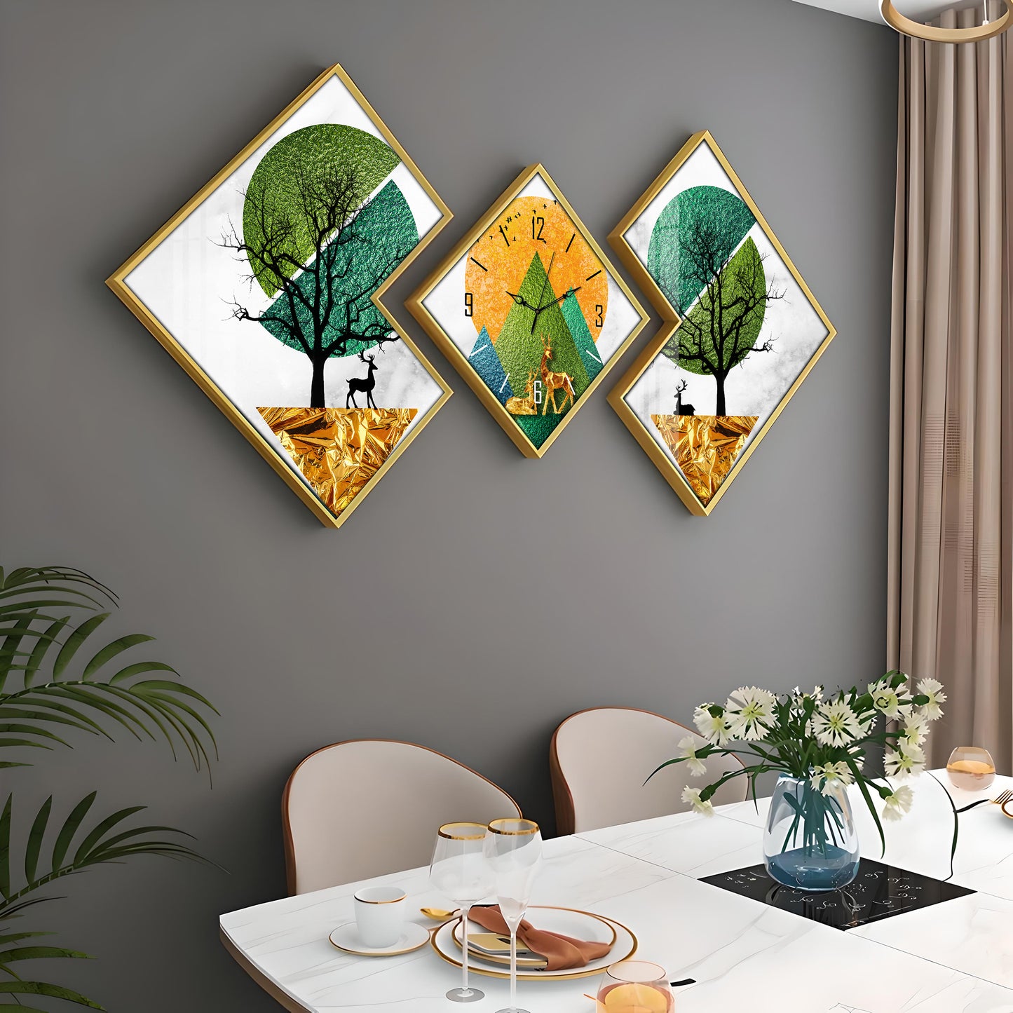 Green Forest Premium Acrylic Wall Clock