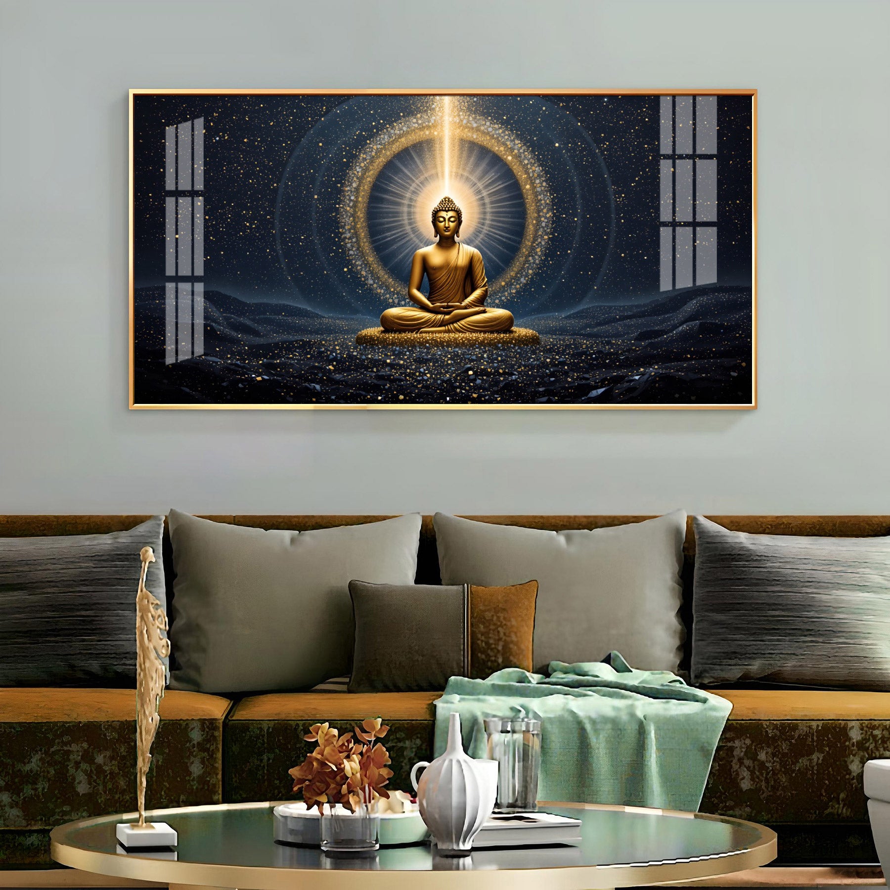 Radiant Buddha Reflection Premium Acrylic Horizontal Wall Art