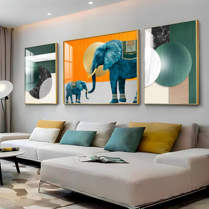 Mascot Elephant Premium Acrylic Wall Art (Set of 3)