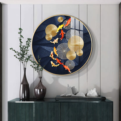 Goldfish Emblem Premium Acrylic Round Wall Art