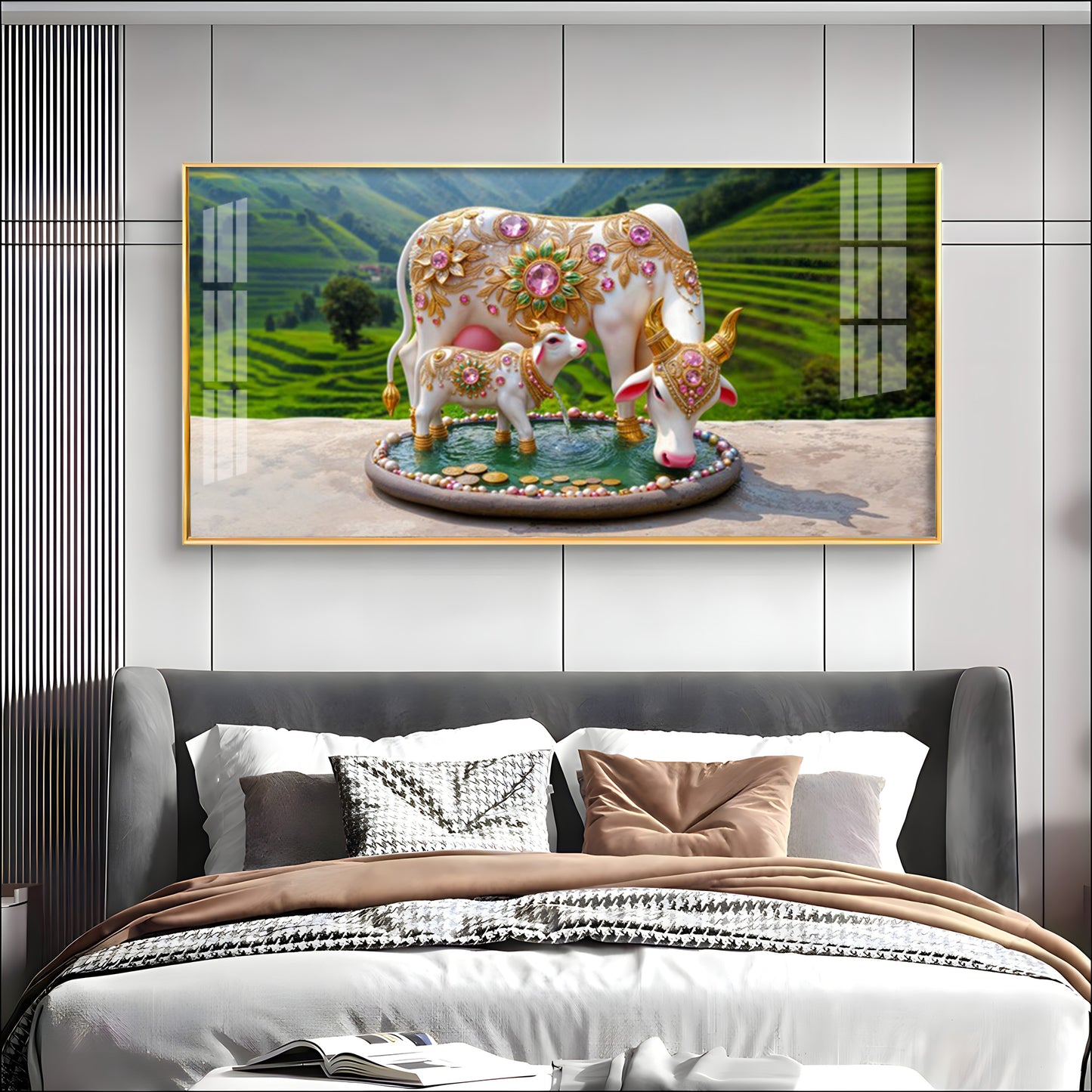 Holy Kamdhenu Premium Acrylic Horizontal Wall Art