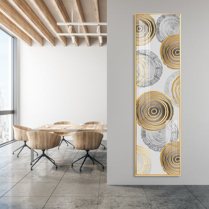 Spiral Gold & Black Design Premium Acrylic Vertical Wall Art
