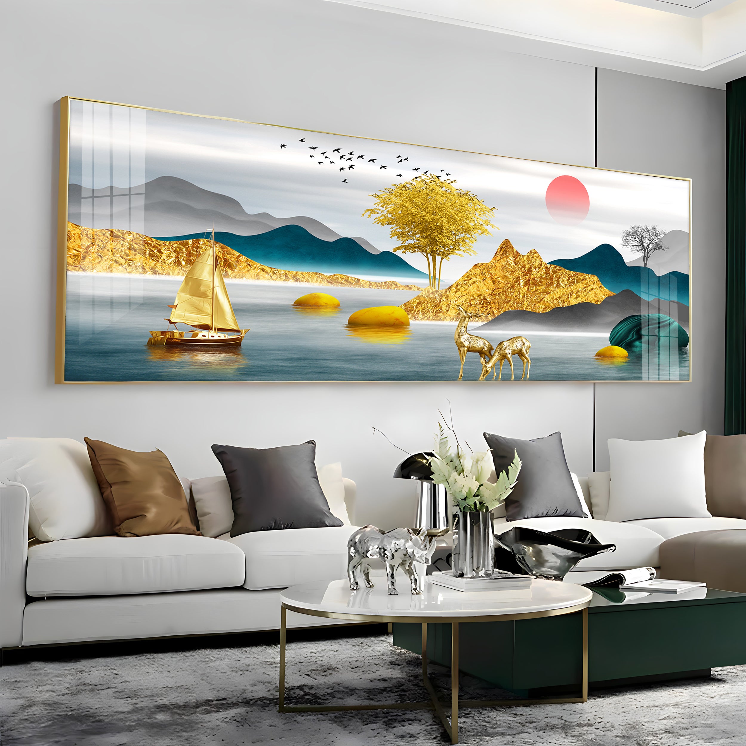 Majestic Land Luxury Crystal Horizontal Wall Art