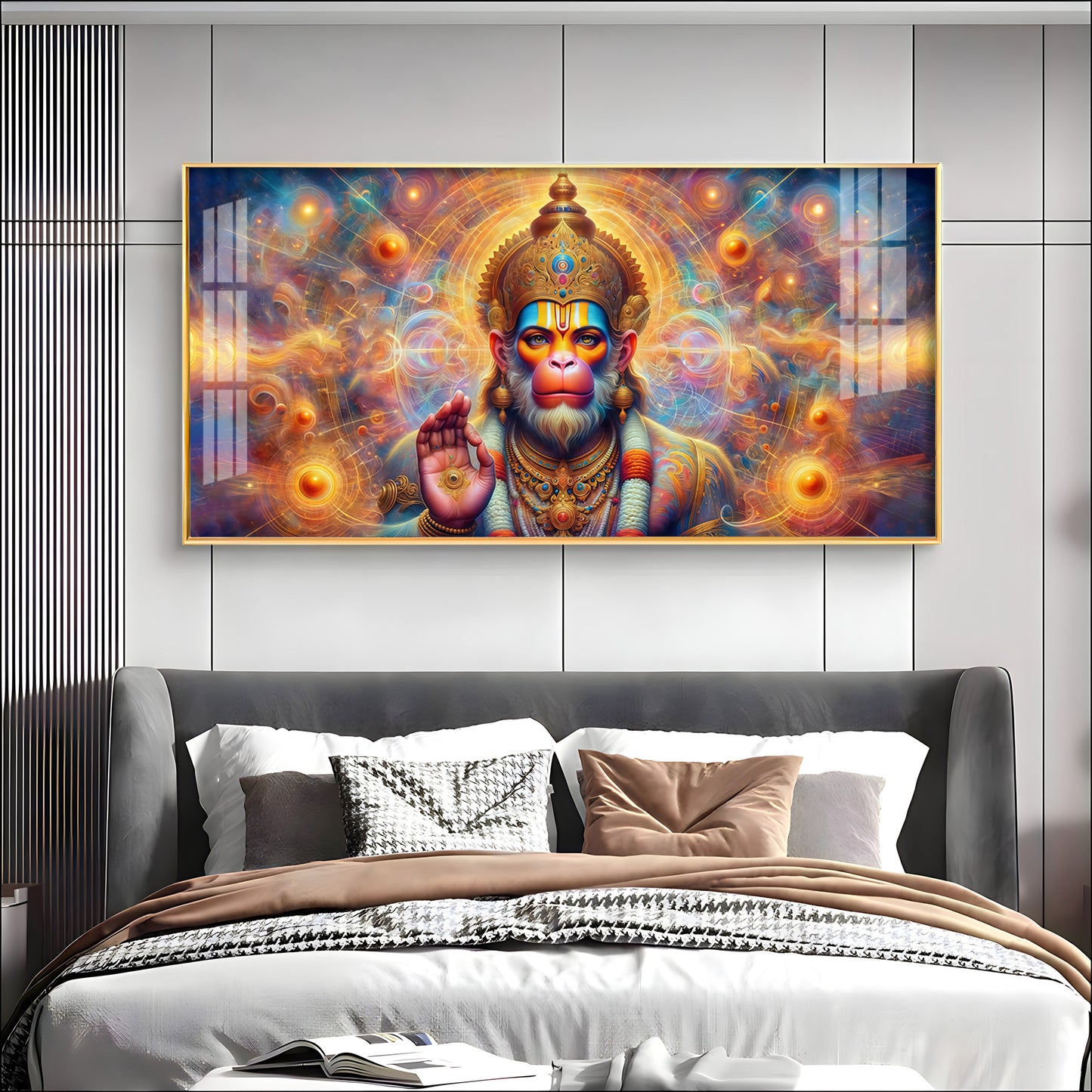Divine Bajarang Bali Premium Acrylic Horizontal Wall Art