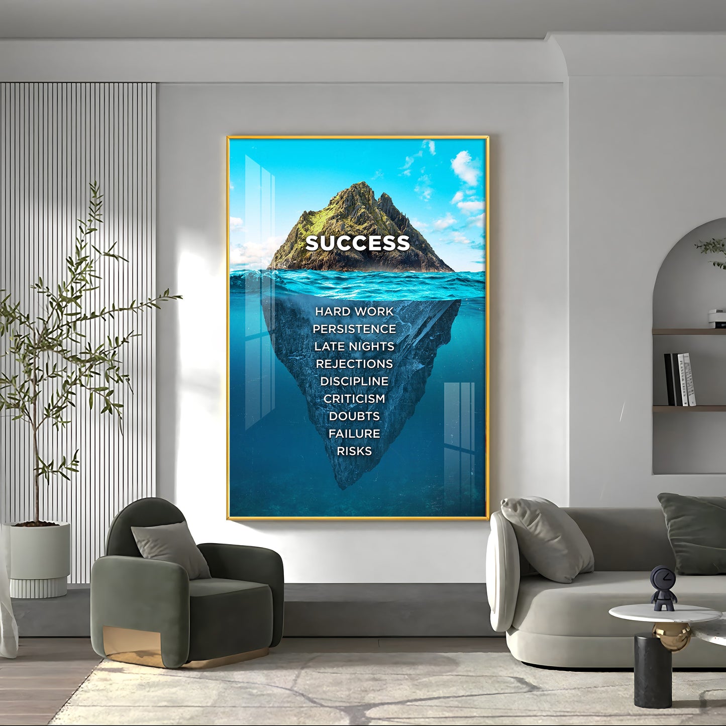 Success Premium Acrylic Vertical Wall Art