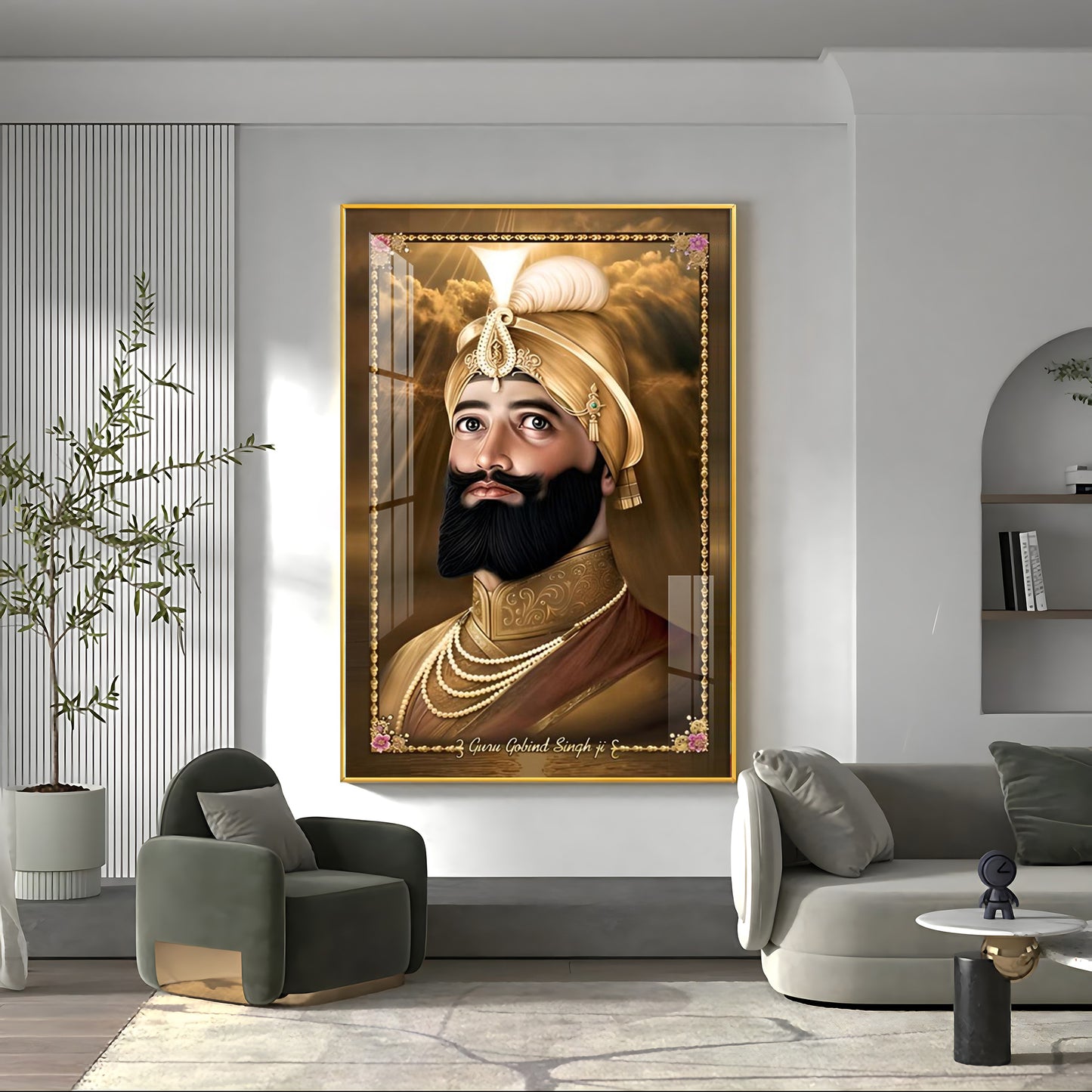 Guru Gobind Singh Premium Acrylic Vertical Wall Art