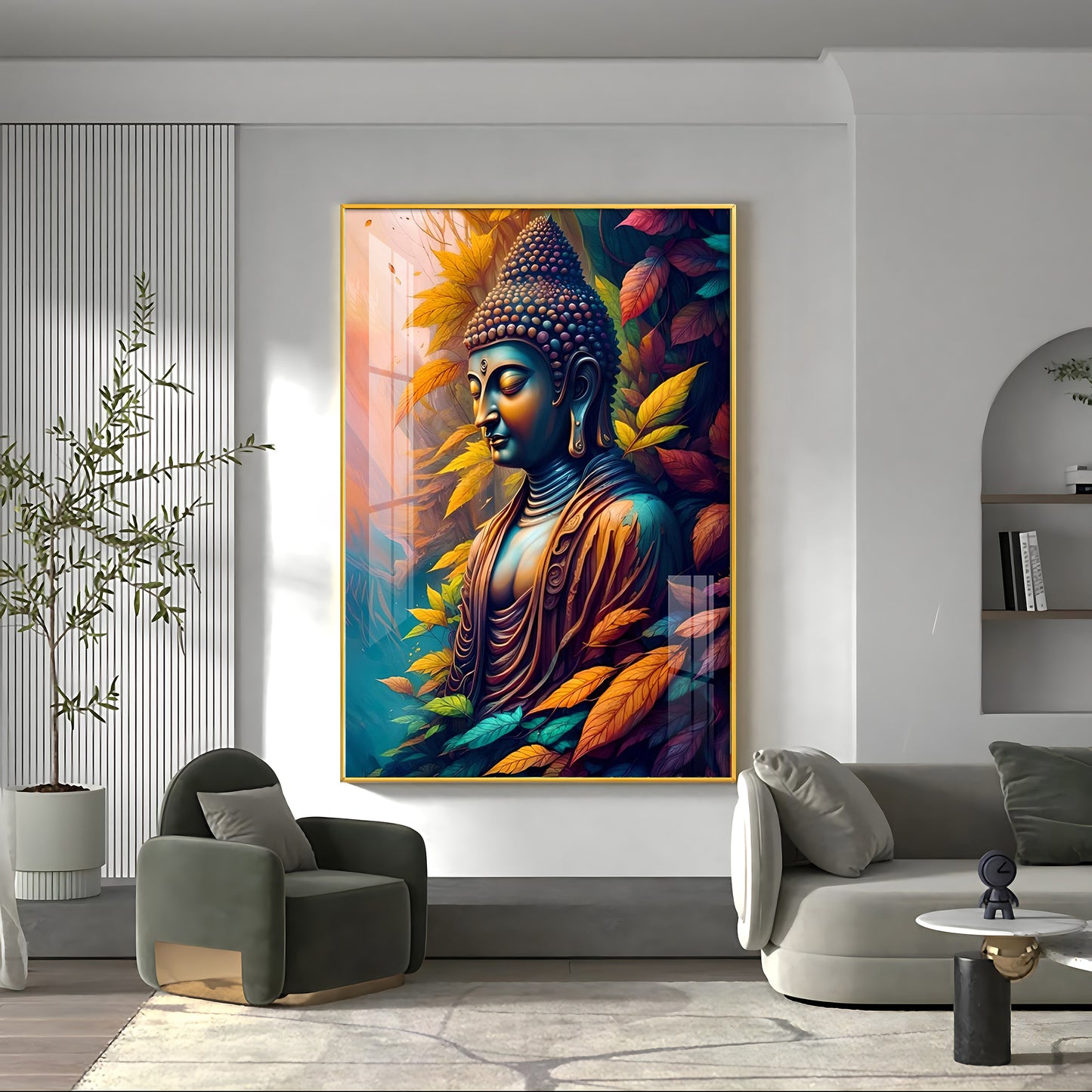 Indianara Buddha Premium Acrylic Vertical Wall Art