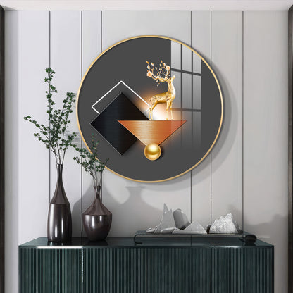 Antler Aesthetic Premium Acrylic Round Wall Art