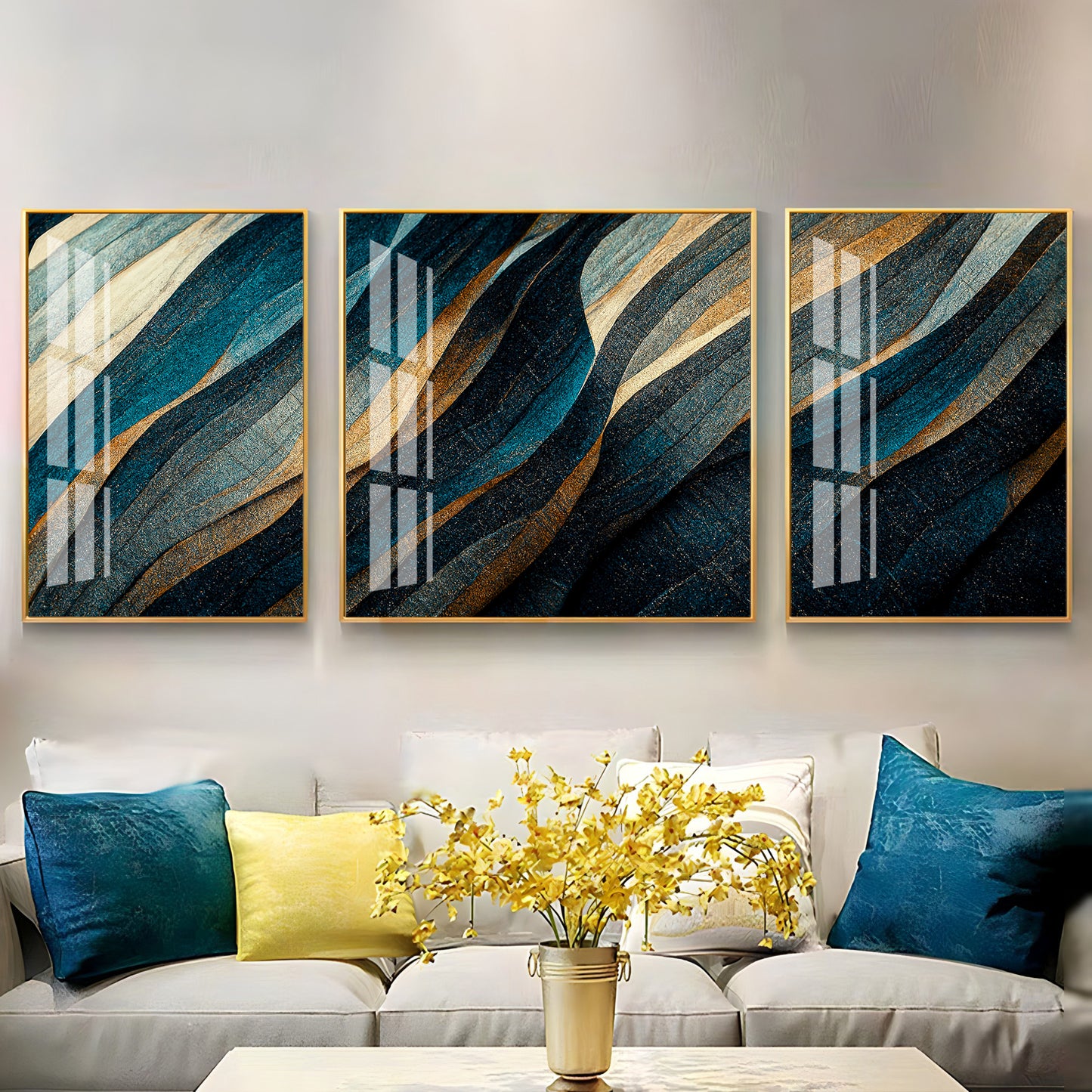 Seamless Waves Premium Acrylic Wall Art (Set of 3)