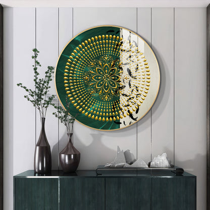 Golden Grove Premium Acrylic Round Wall Art