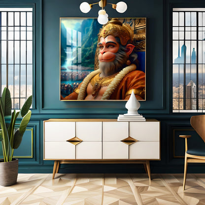 Legendary Hanuman Premium Acrylic Square Wall Art