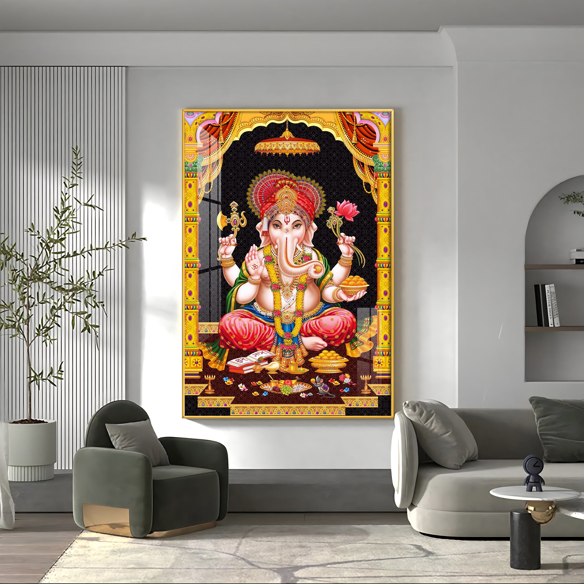 Divine Ganesh Serenity Premium Acrylic Vertical Wall Art