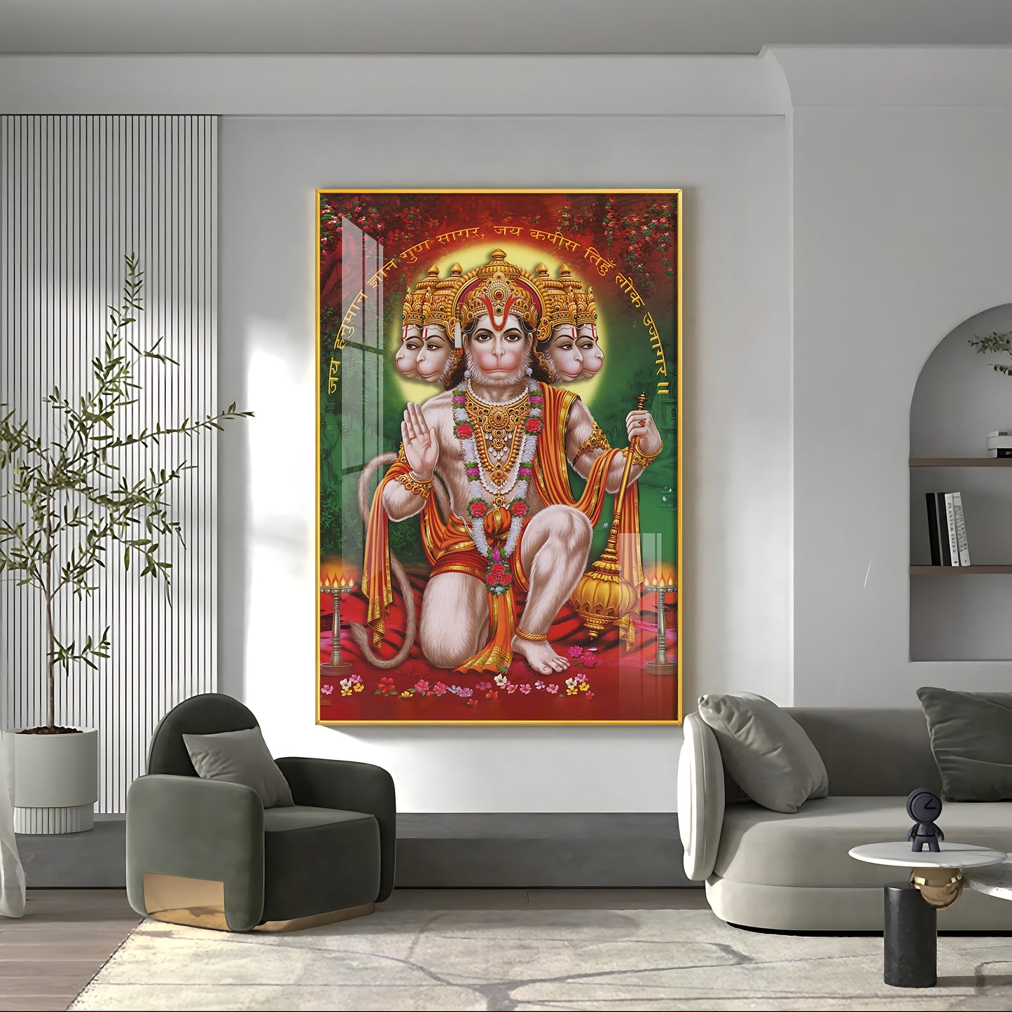 Lord Hanuman Premium Vertical Acrylic Wall Art