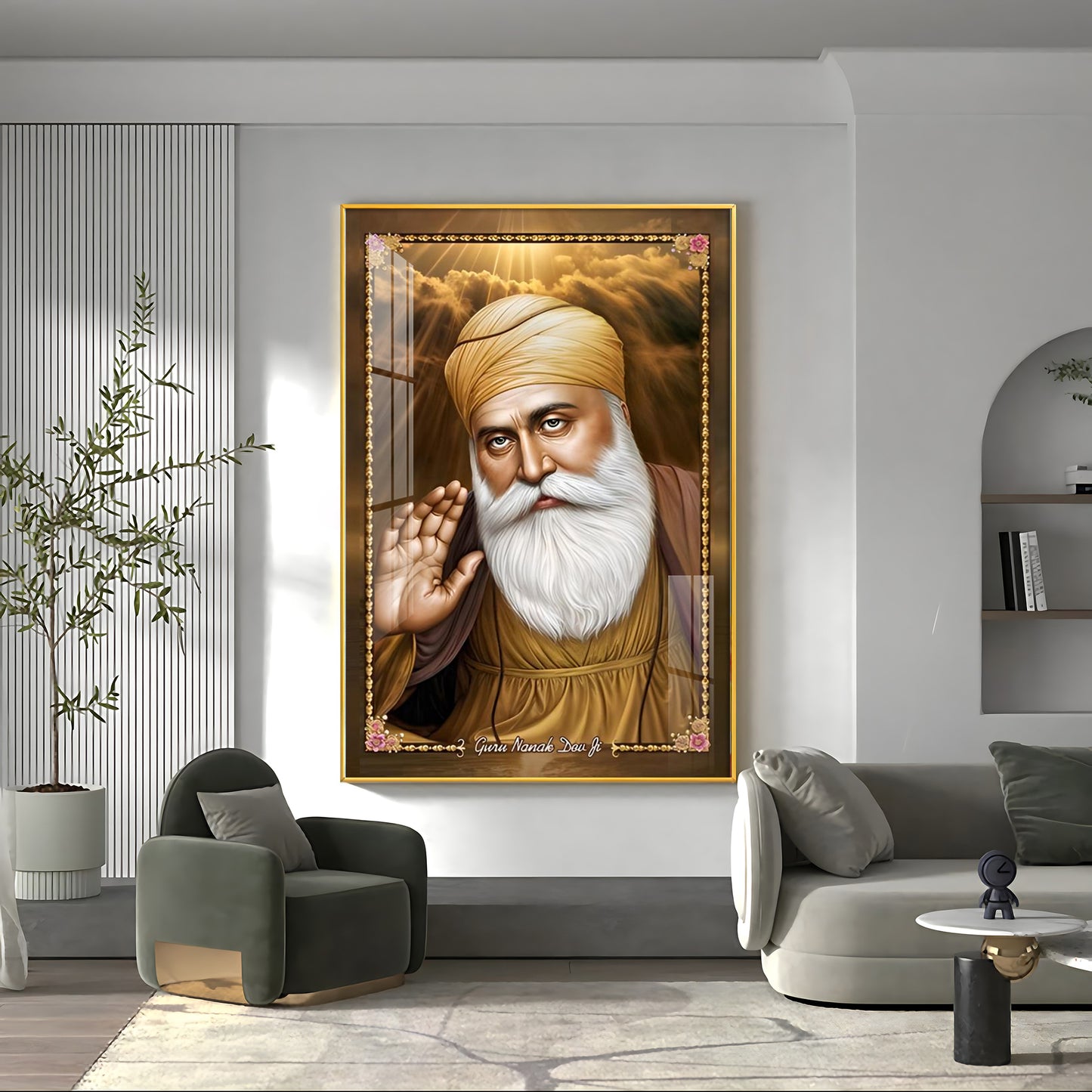 Guru Nanak Dev Ji Premium Acrylic Vertical Wall Art