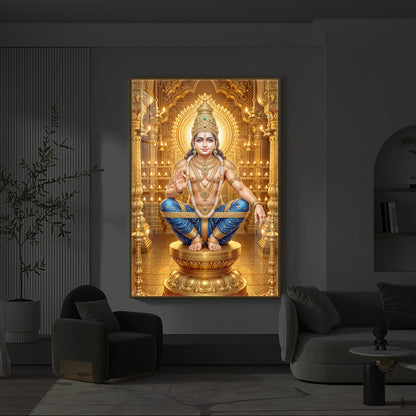 Ayyappan Swamy Modern Luxury Backlight Vertical Wall Art