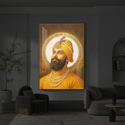 Guru Govind Singh Ji Modern Luxury Backlight Vertical Wall Art