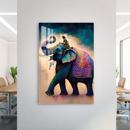 Decorated Asian Elephant Acrylic Wall Art